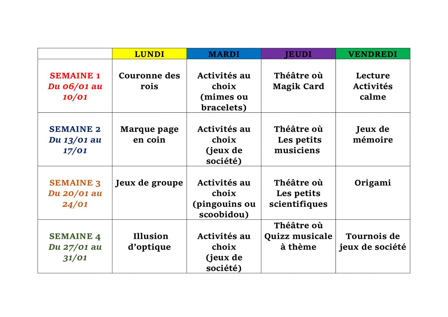 Activités périscolaire def